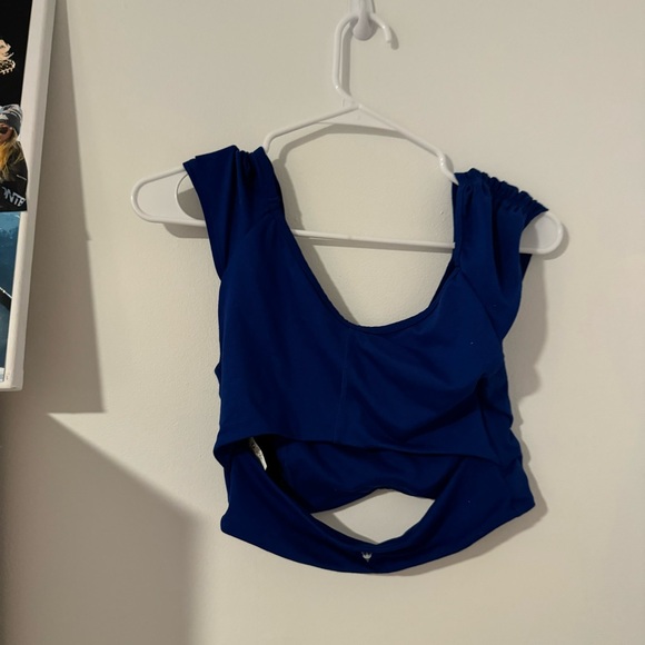 free people breathe deeper crop tank sapphire skies size medium - Picture 5 of 5